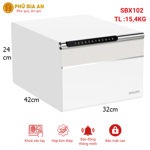 Két sắt Philips SBX102 vân tay điện tử